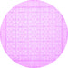 Round Oriental Purple Traditional Rug, tr1364pur