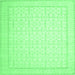 Square Oriental Emerald Green Traditional Rug, tr1364emgrn