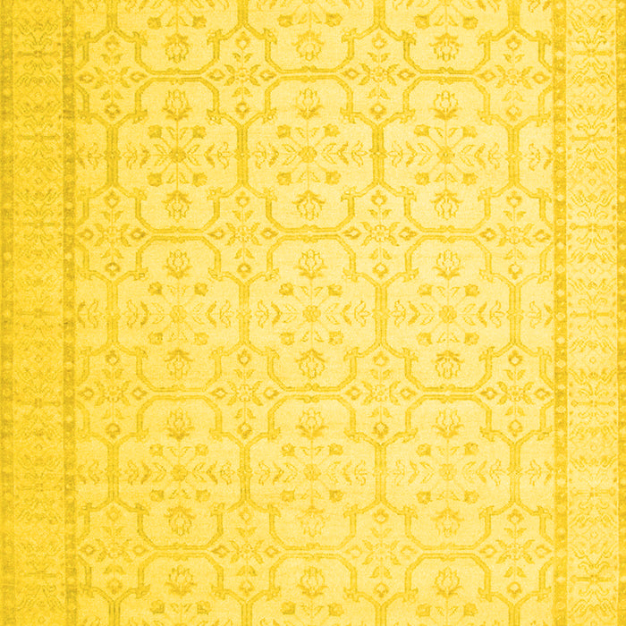 Machine Washable Oriental Yellow Traditional Rug, wshtr1364yw