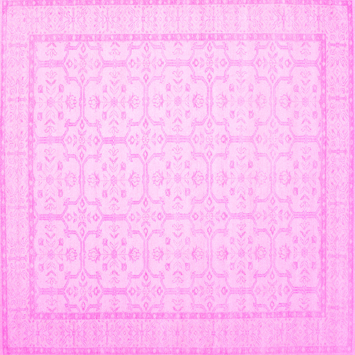 Square Oriental Pink Traditional Rug, tr1364pnk