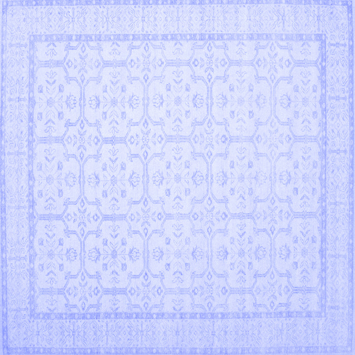 Square Machine Washable Oriental Blue Traditional Rug, wshtr1364blu