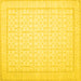 Square Oriental Yellow Traditional Rug, tr1364yw