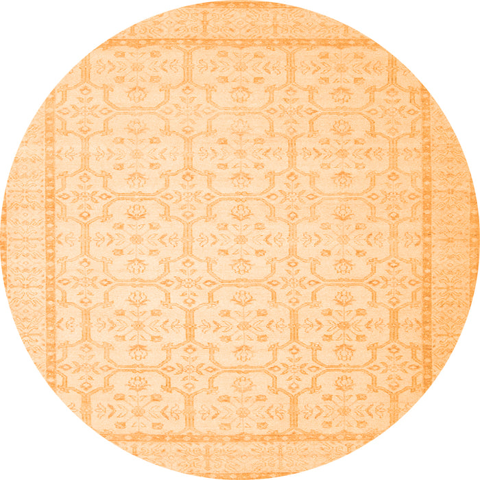 Square Oriental Orange Traditional Rug, tr1364org