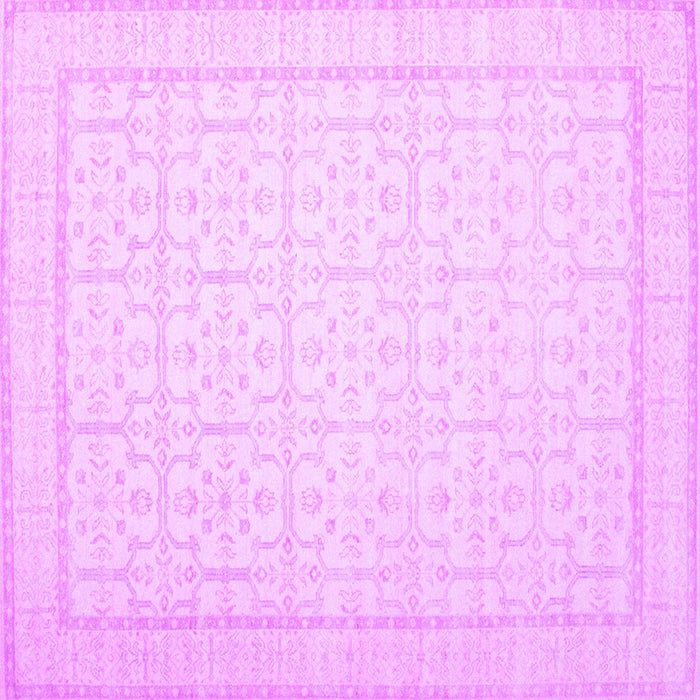Square Machine Washable Oriental Purple Traditional Area Rugs, wshtr1364pur