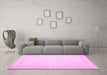 Machine Washable Oriental Pink Traditional Rug in a Living Room, wshtr1364pnk