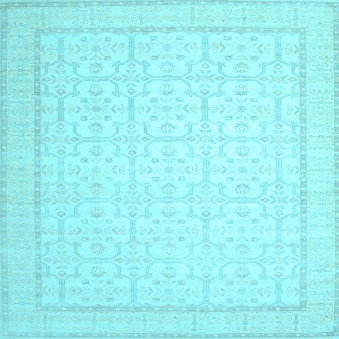 Square Oriental Light Blue Traditional Rug, tr1364lblu