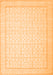 Serging Thickness of Machine Washable Oriental Orange Traditional Area Rugs, wshtr1364org