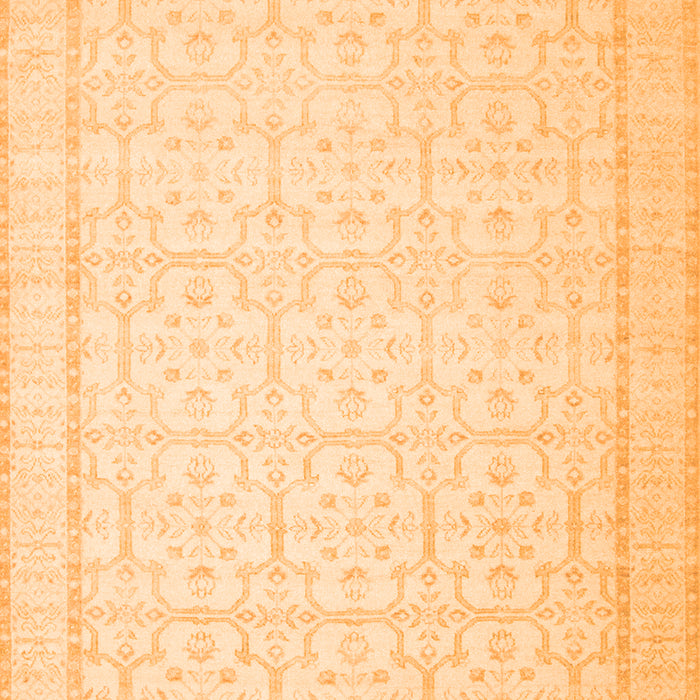 Serging Thickness of Machine Washable Oriental Orange Traditional Area Rugs, wshtr1364org