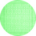 Round Oriental Emerald Green Traditional Rug, tr1364emgrn