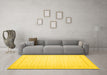 Machine Washable Oriental Yellow Traditional Rug in a Living Room, wshtr1364yw