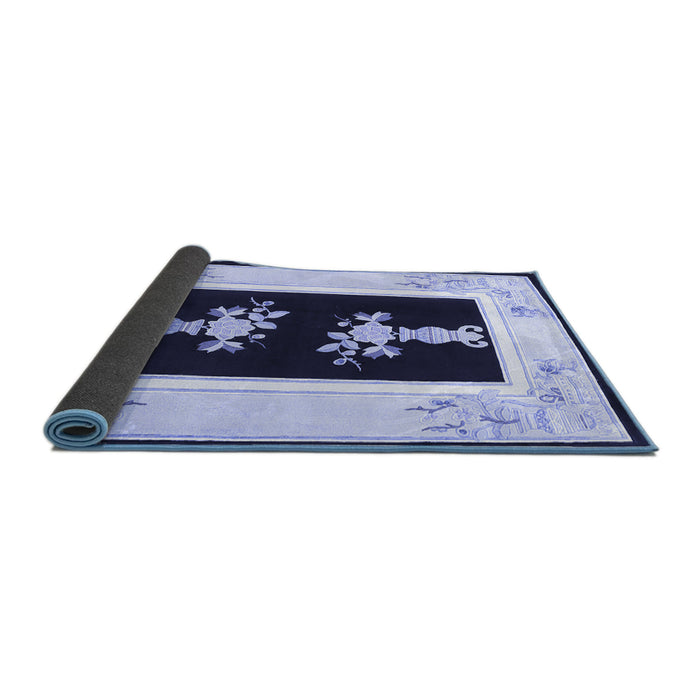 Sideview of Oriental Blue Asian Inspired Rug, tr1365blu