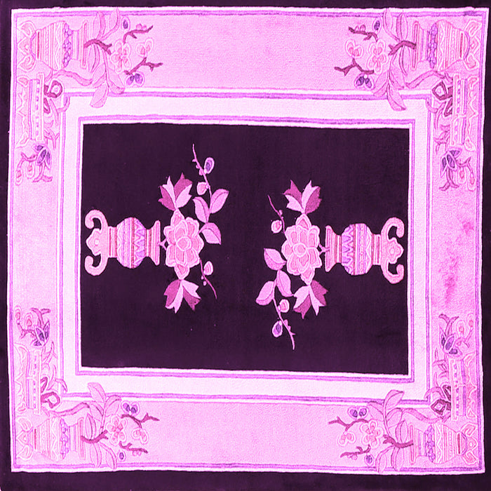 Square Oriental Pink Asian Inspired Rug, tr1365pnk