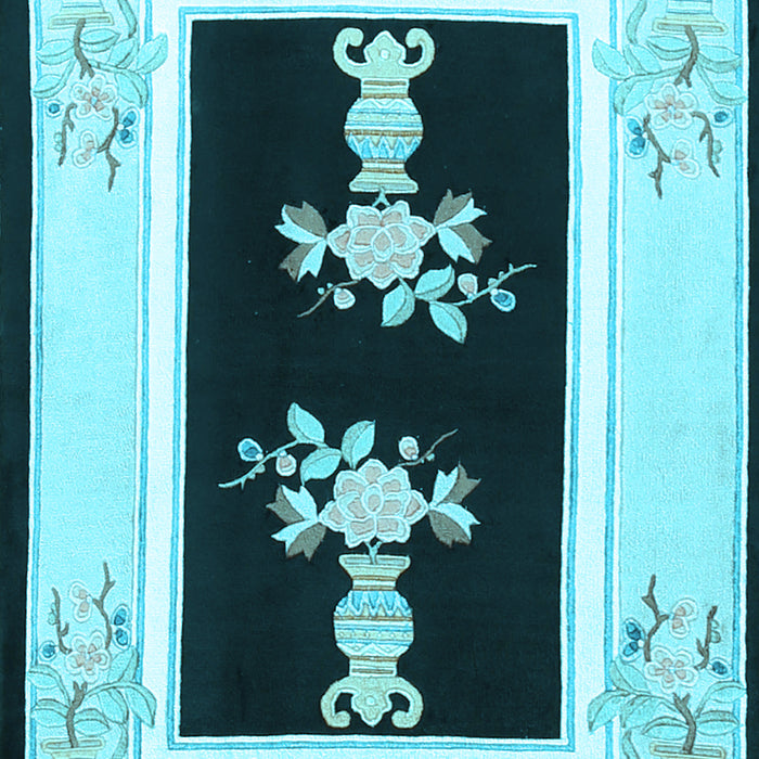 Oriental Light Blue Asian Inspired Rug, tr1365lblu