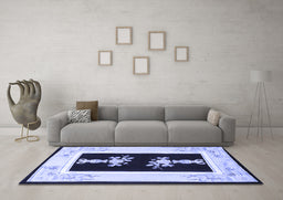 Machine Washable Oriental Blue Asian Inspired Rug in a Living Room, wshtr1365blu