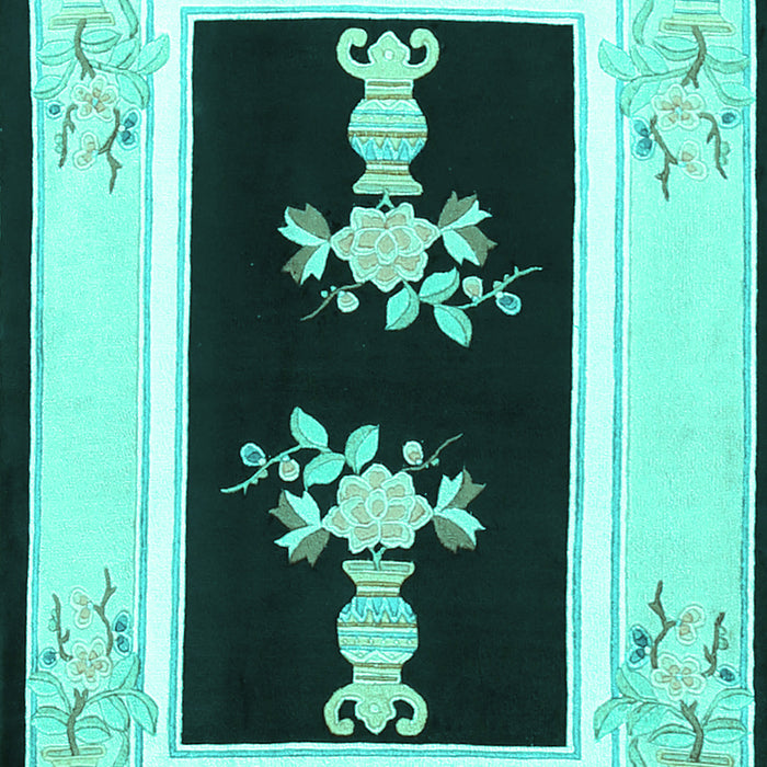 Oriental Turquoise Asian Inspired Rug, tr1365turq