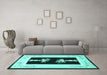 Machine Washable Oriental Turquoise Asian Inspired Area Rugs in a Living Room,, wshtr1365turq