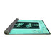 Sideview of Oriental Turquoise Asian Inspired Rug, tr1365turq