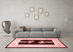 Asian Inspired Red Washable Rugs