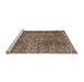 Sideview of Machine Washable Traditional Camel Brown Rug, wshtr1366