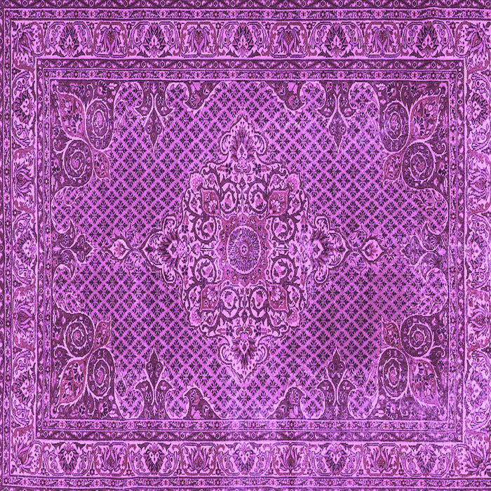Square Machine Washable Persian Purple Traditional Area Rugs, wshtr1366pur