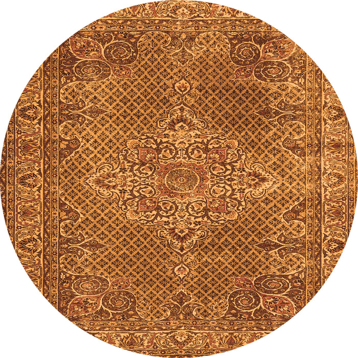 Machine Washable Persian Orange Traditional Area Rugs, wshtr1366org