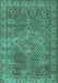 Machine Washable Persian Turquoise Traditional Area Rugs, wshtr1366turq