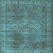 Square Machine Washable Persian Light Blue Traditional Rug, wshtr1366lblu