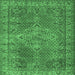 Square Persian Emerald Green Traditional Rug, tr1366emgrn