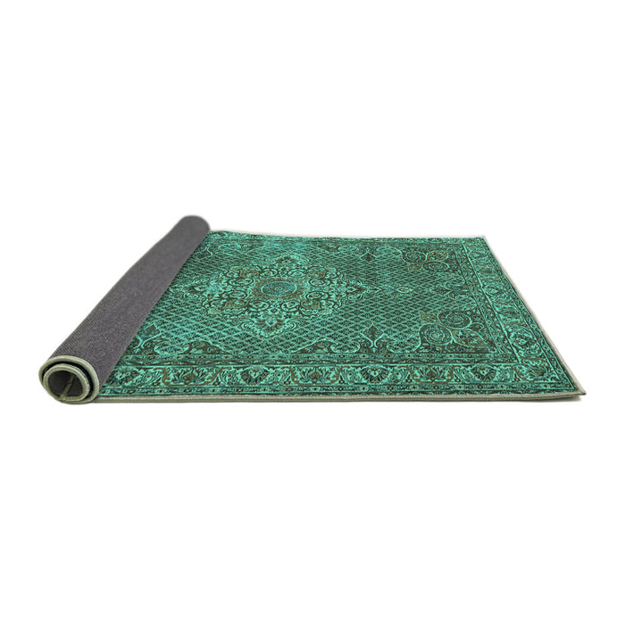 Sideview of Persian Turquoise Traditional Rug, tr1366turq