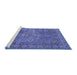 Sideview of Machine Washable Persian Blue Traditional Rug, wshtr1366blu