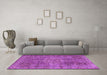 Machine Washable Persian Purple Traditional Area Rugs in a Living Room, wshtr1366pur