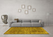 Machine Washable Persian Yellow Traditional Rug in a Living Room, wshtr1366yw