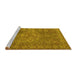 Sideview of Machine Washable Persian Yellow Traditional Rug, wshtr1366yw