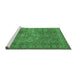 Sideview of Machine Washable Persian Emerald Green Traditional Area Rugs, wshtr1366emgrn