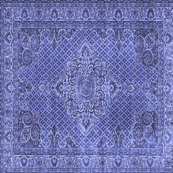 Square Machine Washable Persian Blue Traditional Rug, wshtr1366blu