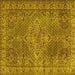 Square Persian Yellow Traditional Rug, tr1366yw