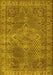 Machine Washable Persian Yellow Traditional Rug, wshtr1366yw