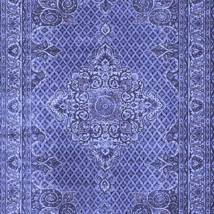 Machine Washable Persian Blue Traditional Rug, wshtr1366blu