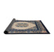 Sideview of Traditional Dark Slate Blue Persian Rug, tr1367