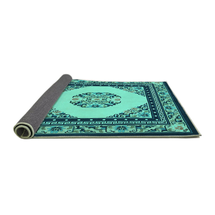 Sideview of Persian Turquoise Traditional Rug, tr1367turq
