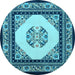 Round Persian Light Blue Traditional Rug, tr1367lblu