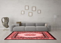 Machine Washable Persian Red Traditional Rug, wshtr1367red