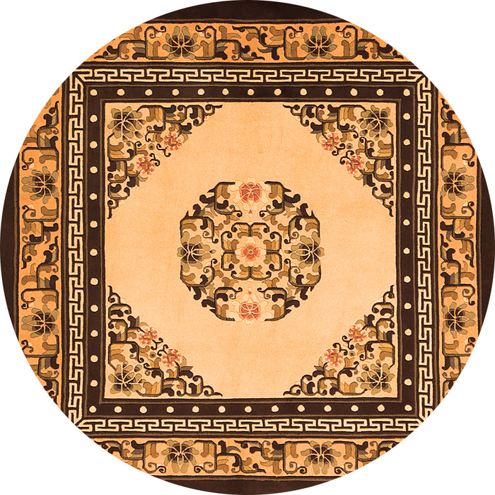 Square Persian Orange Traditional Rug, tr1367org