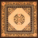 Round Machine Washable Persian Orange Traditional Area Rugs, wshtr1367org