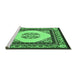 Sideview of Machine Washable Persian Emerald Green Traditional Area Rugs, wshtr1367emgrn