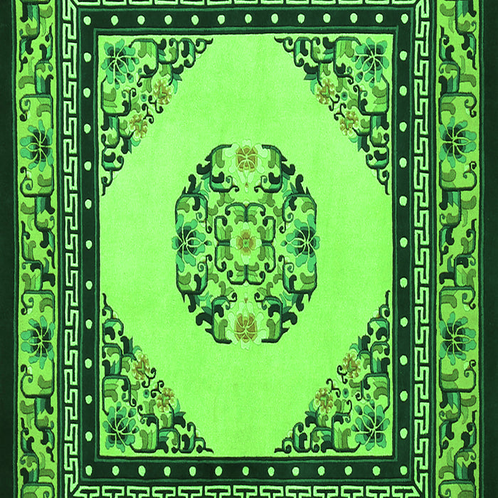 Serging Thickness of Machine Washable Persian Green Traditional Area Rugs, wshtr1367grn