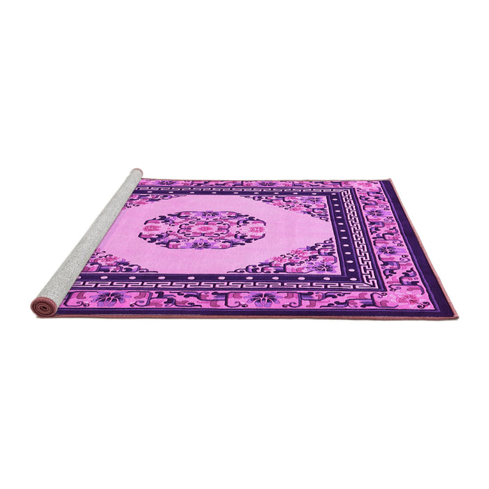 Sideview of Machine Washable Persian Pink Traditional Rug, wshtr1367pnk