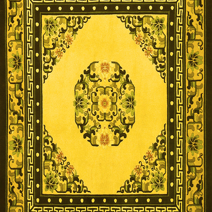 Machine Washable Persian Yellow Traditional Rug, wshtr1367yw