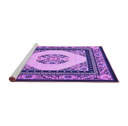 Sideview of Machine Washable Persian Purple Traditional Area Rugs, wshtr1367pur