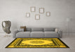 Machine Washable Persian Yellow Traditional Rug in a Living Room, wshtr1367yw